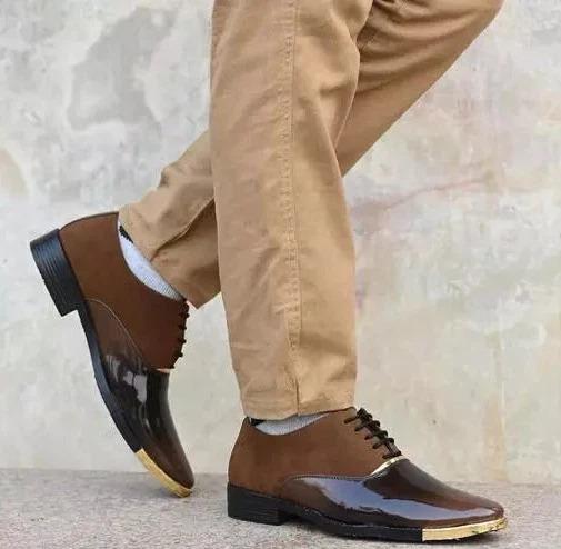 Men's stylish stitching leather shoes