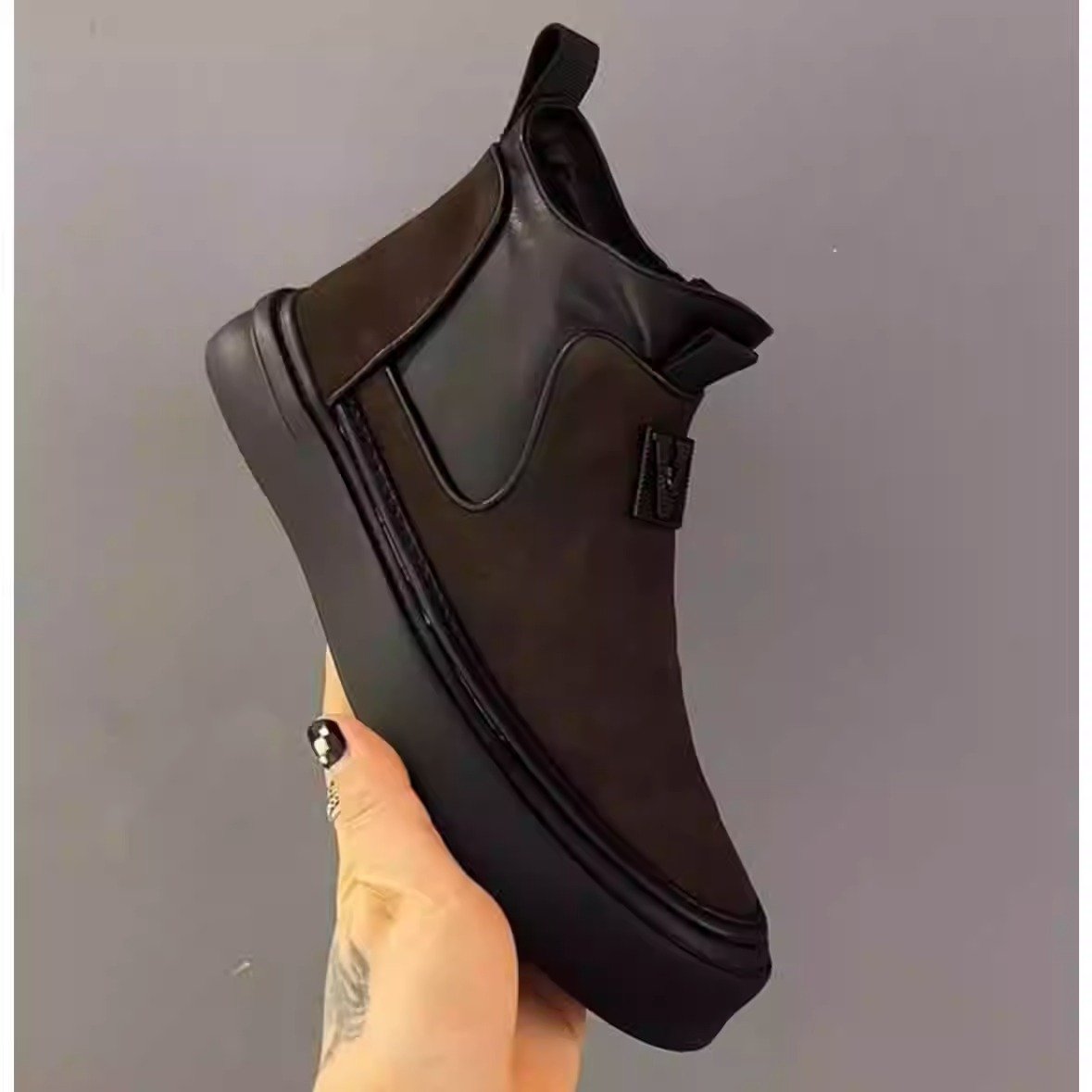 Men's fur casual comfortable ankle boots