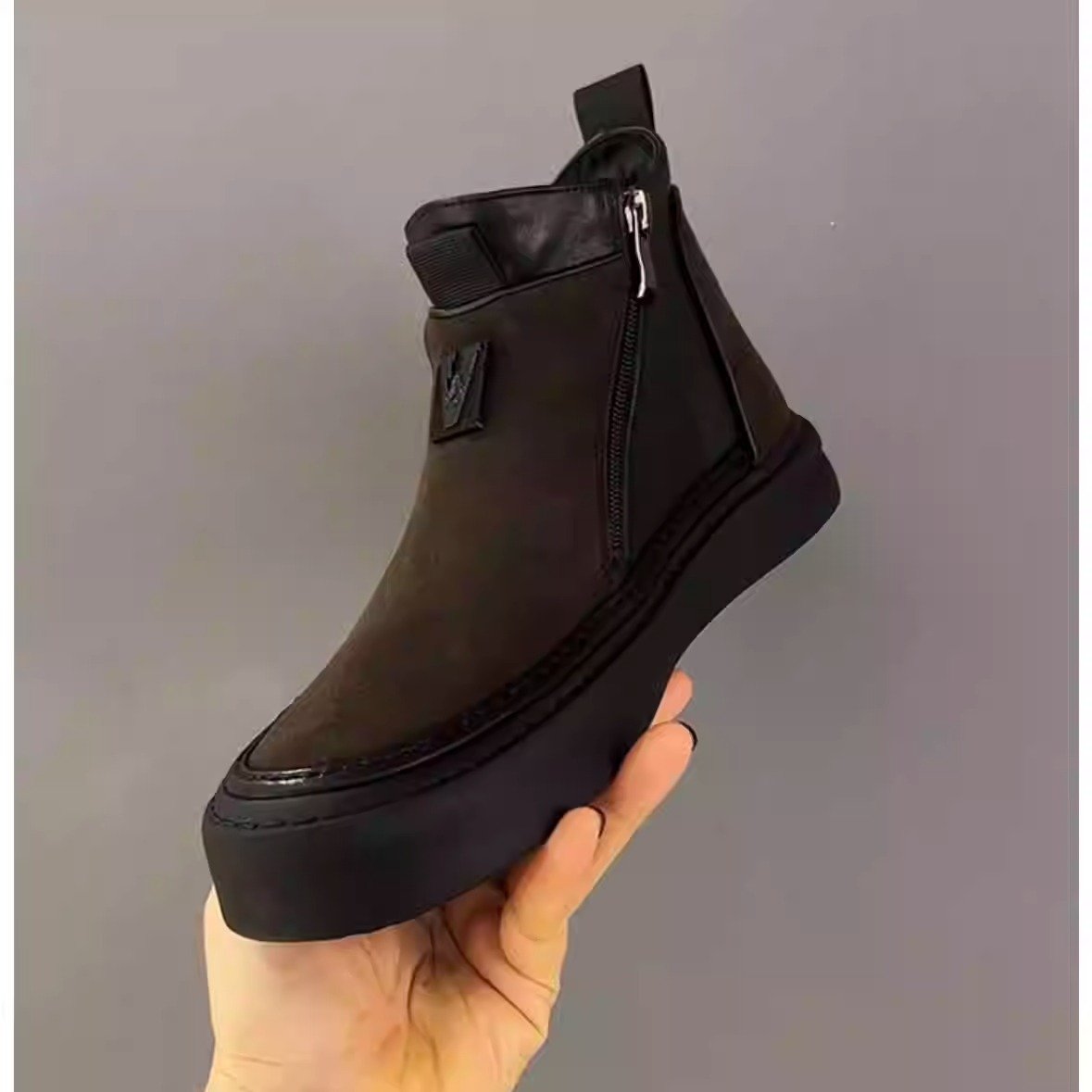 Men's fur casual comfortable ankle boots