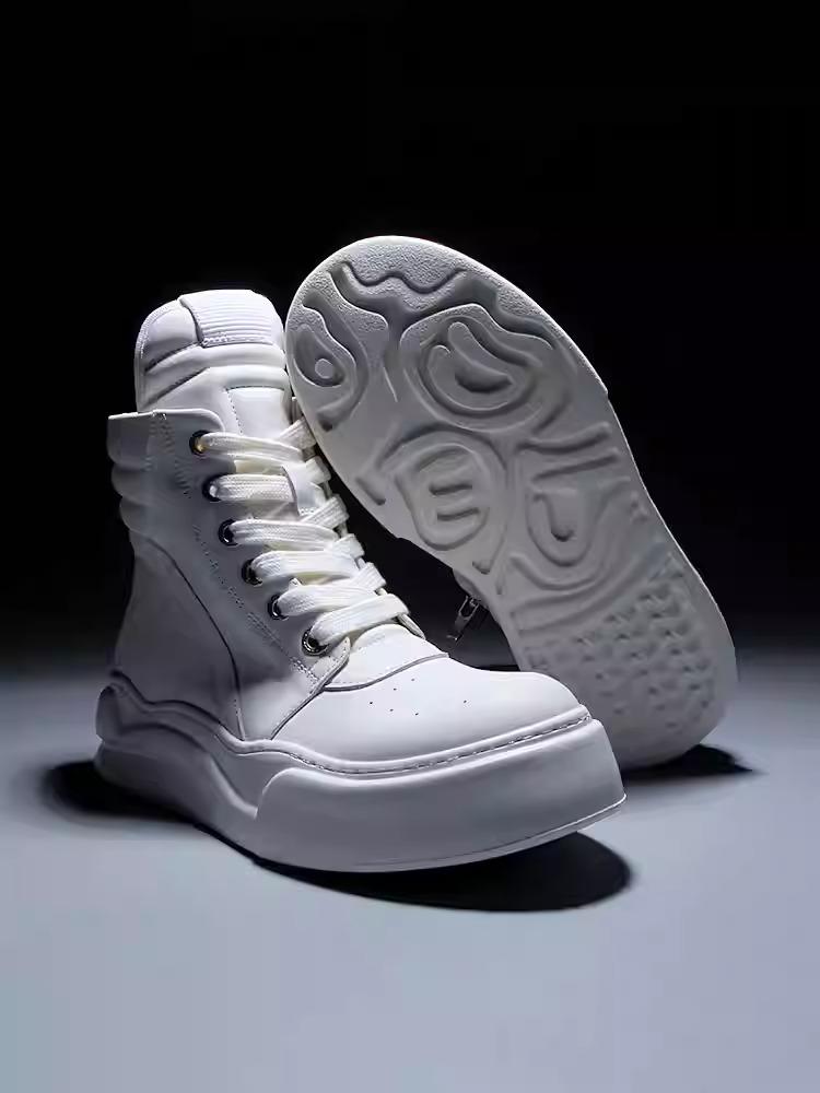 Men's high top leather casual ankle boots