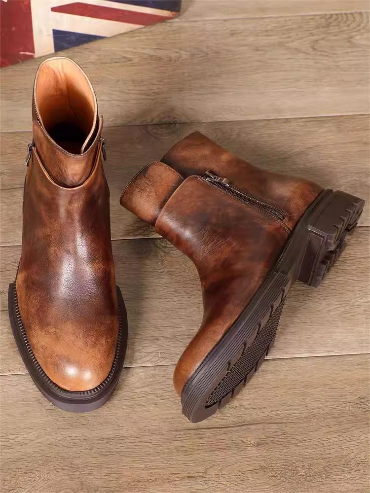 Men's leather non-slip ankle boots