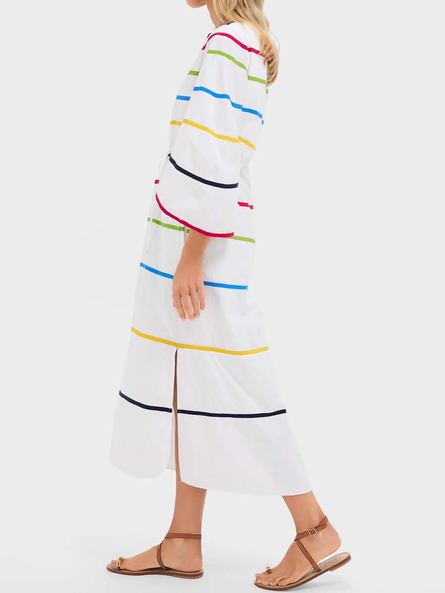 Billowing Sleeve Cinched Waist Dress