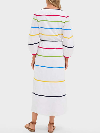 Billowing Sleeve Cinched Waist Dress