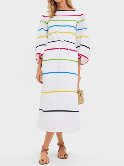 Billowing Sleeve Cinched Waist Dress
