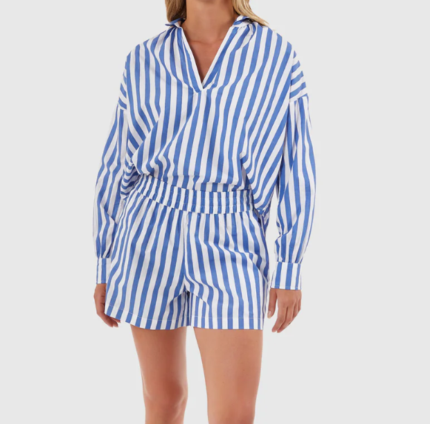 V-Neck Striped Suit