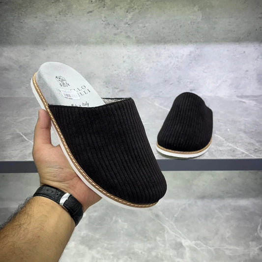 Men's woolen warm, comfortable, non-slip and wear-resistant slippers