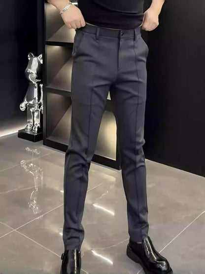 Men's elastic soft suit trousers