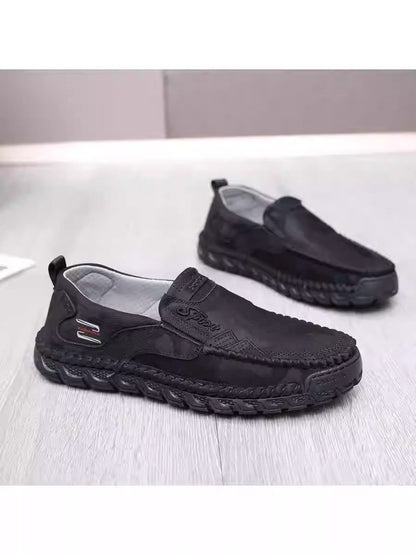 Men's waterproof camouflage soft leather casual slip-on