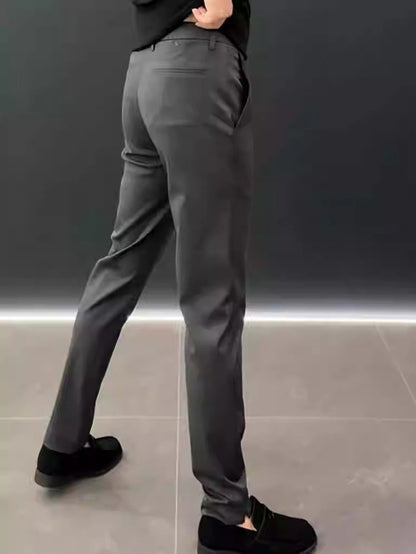 Men's elastic soft suit trousers