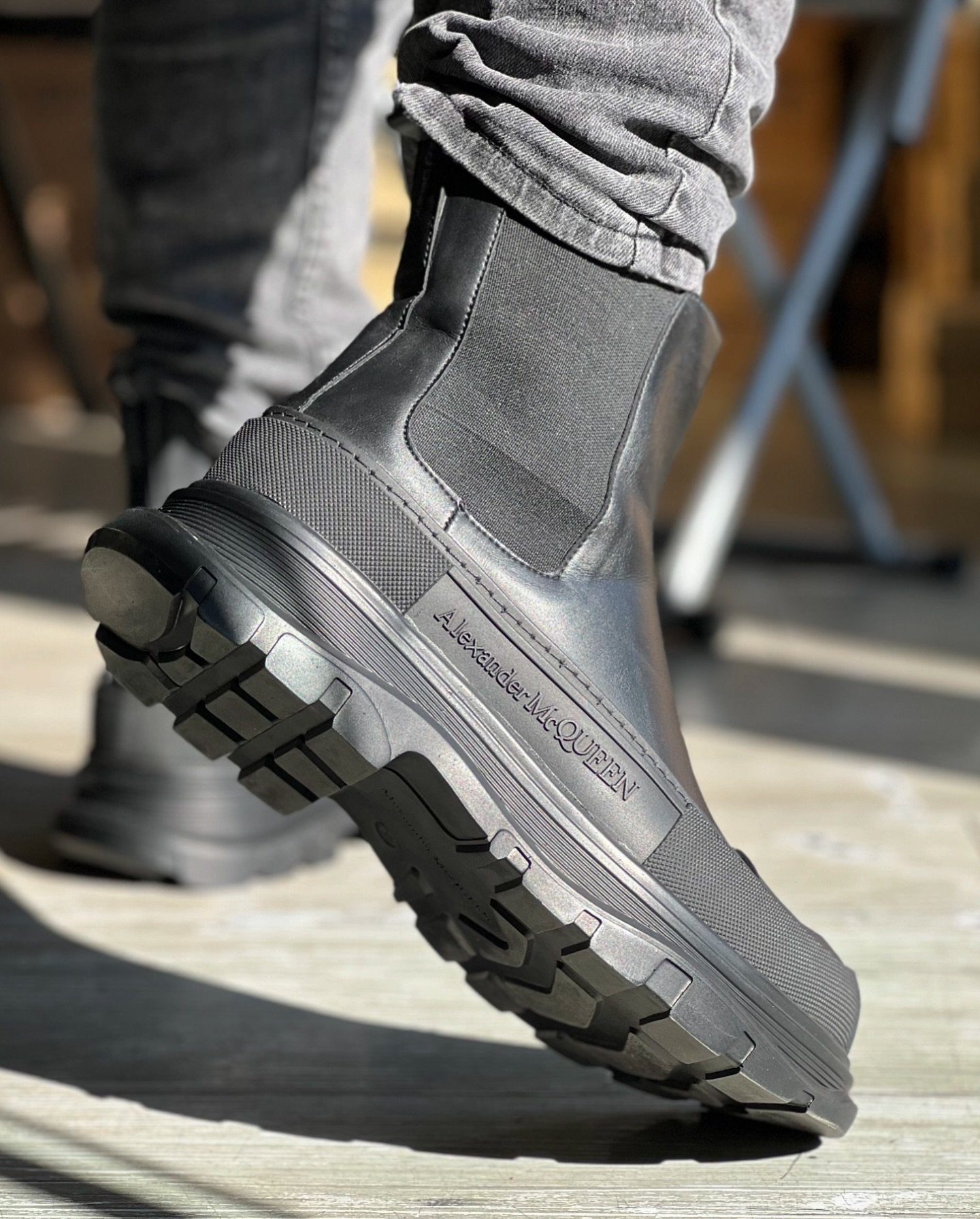 Men's waterproof thick-soled height-enhancing ankle boots