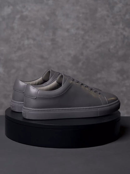 ✅High -quality Dedication✅Men's New Gray Genuine Leather Premium Lightweight Casual Shoes