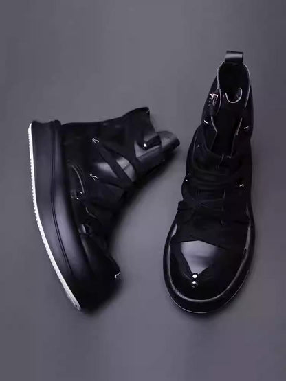 Men's Fashion Thick-soled Genuine Leather Ankle Boots Casual Shoes