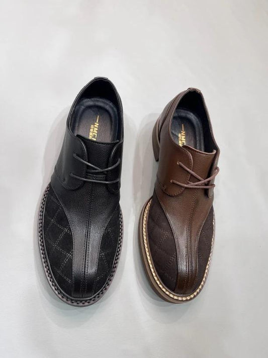 Men's new style stitching and sewing personalized leather shoes