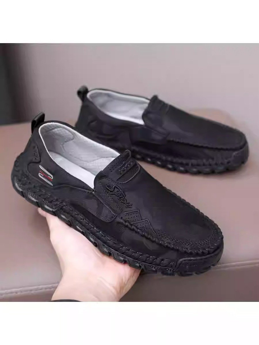 Men's waterproof camouflage soft leather casual slip-on