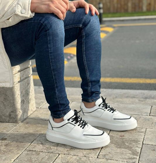 2024 trendy breathable men's white shoes