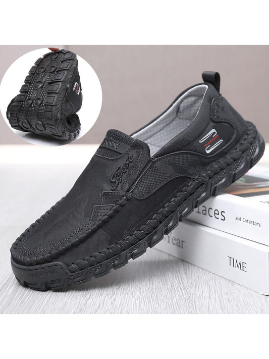 Men's waterproof camouflage soft leather casual slip-on