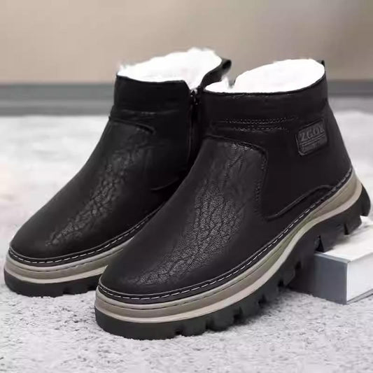 Men's velvet thick-soled ankle boots