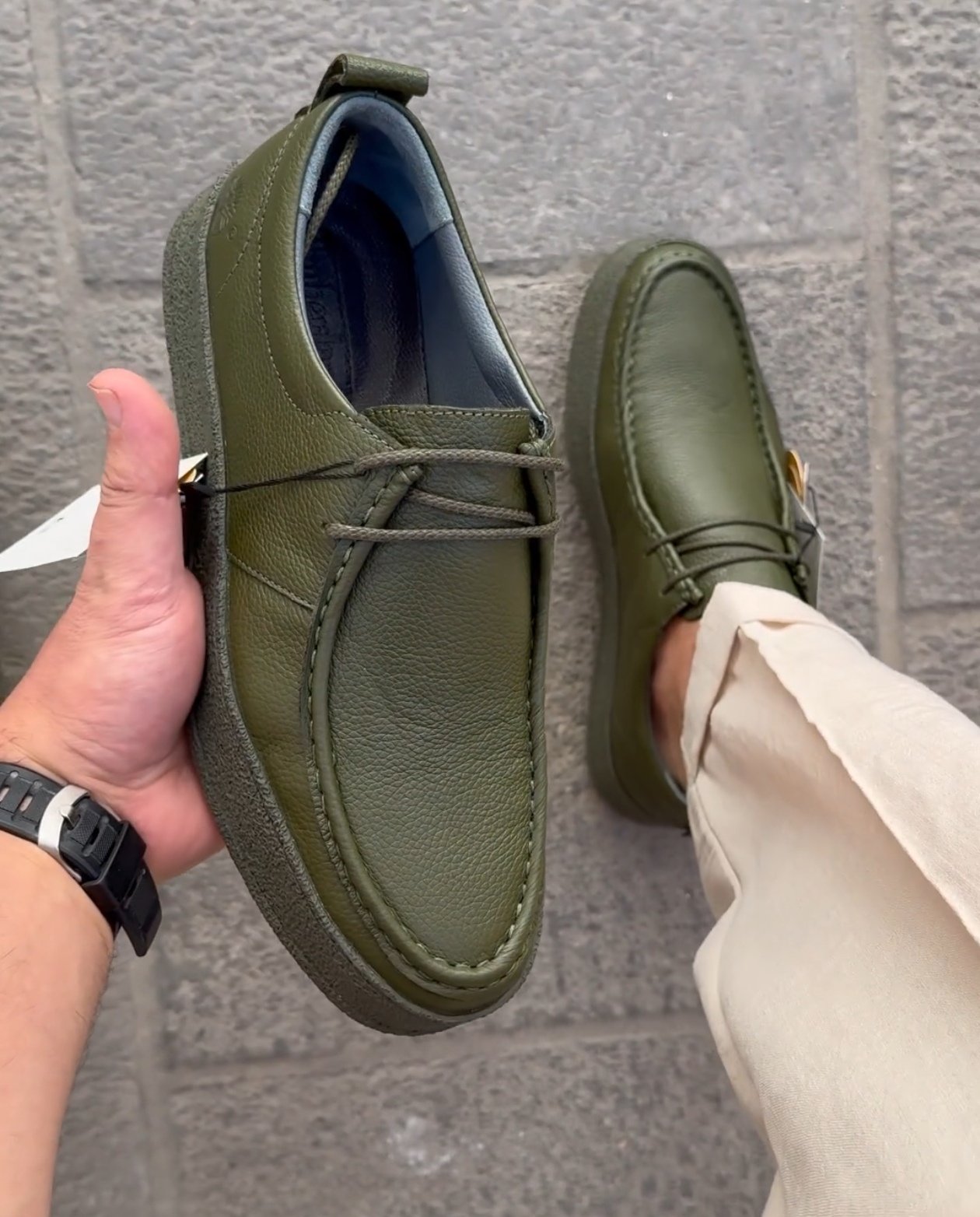 ✅High -quality Dedication✅Men's Classic Green Genuine Leather Casual Shoes