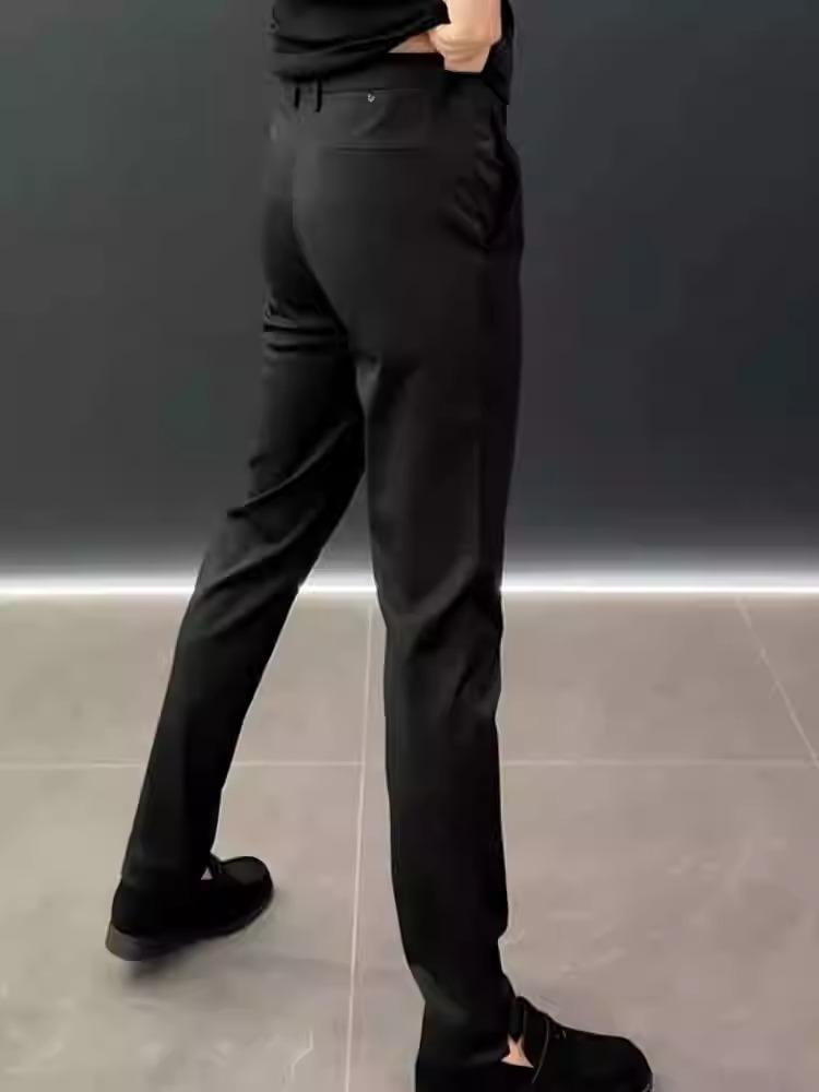 Men's elastic soft suit trousers