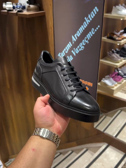 ✅High -quality Dedication✅Men's Classic Black Leather Casual Shoes