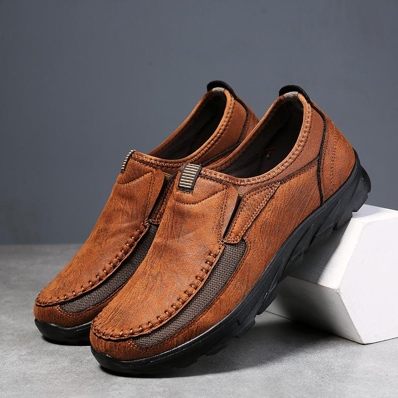 🔥Limited Time Offer 49% OFF🔥Men's Genuine Leather Breathable British Style Slip-on Casual Shoes