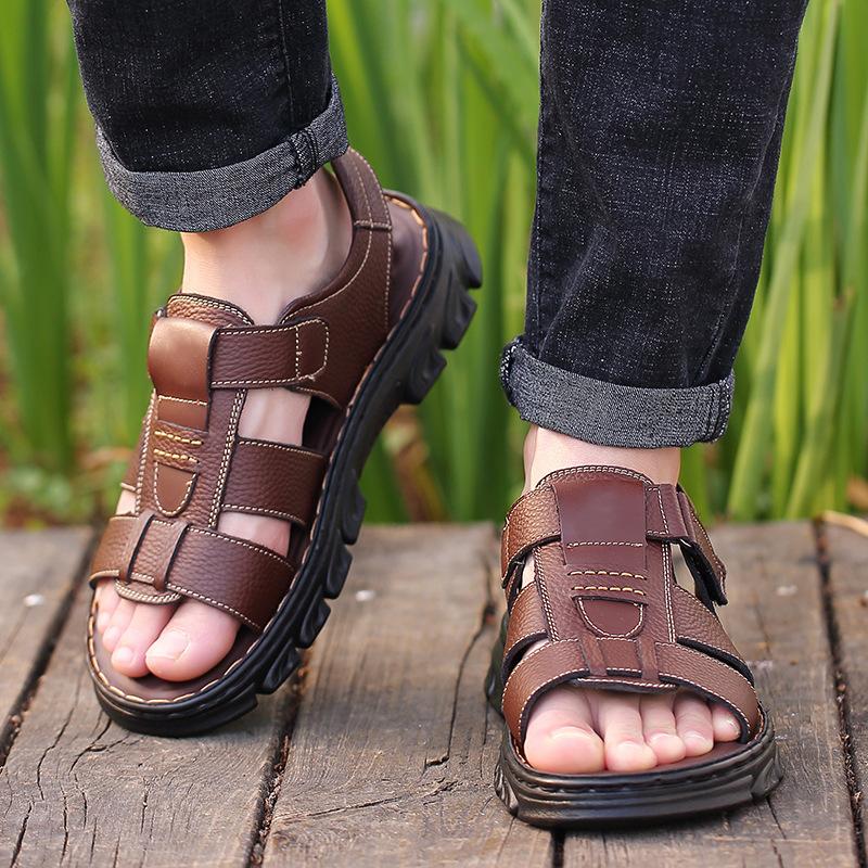 New Men's Beach Leather Sandals