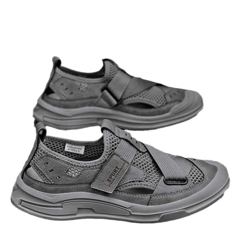 2024 Summer New Mesh Breathable Hollow Non-slip Wear-resistant Lightweight Men's Sandals