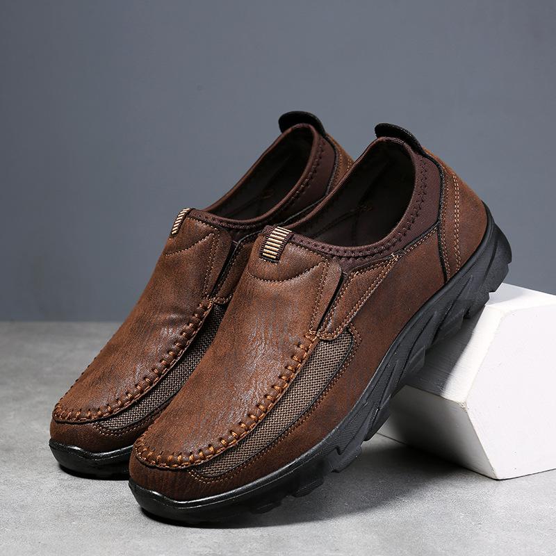 🔥Limited Time Offer 49% OFF🔥Men's Genuine Leather Breathable British Style Slip-on Casual Shoes