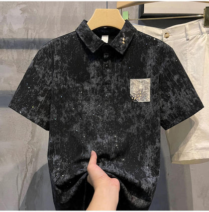 Men's POLO Shirt With Embroidered Lapel