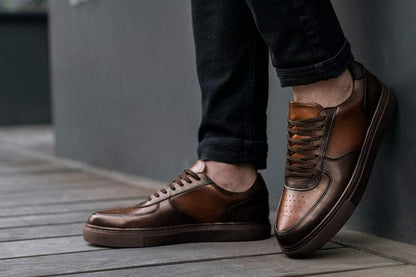 Two-color Handmade Leather Shoes