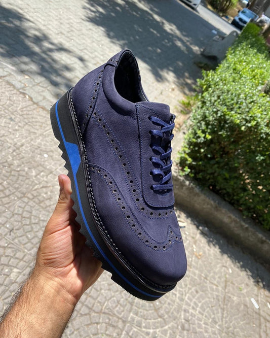Men's Cowhide Fashion Casual Mid-help Vintage Shoes