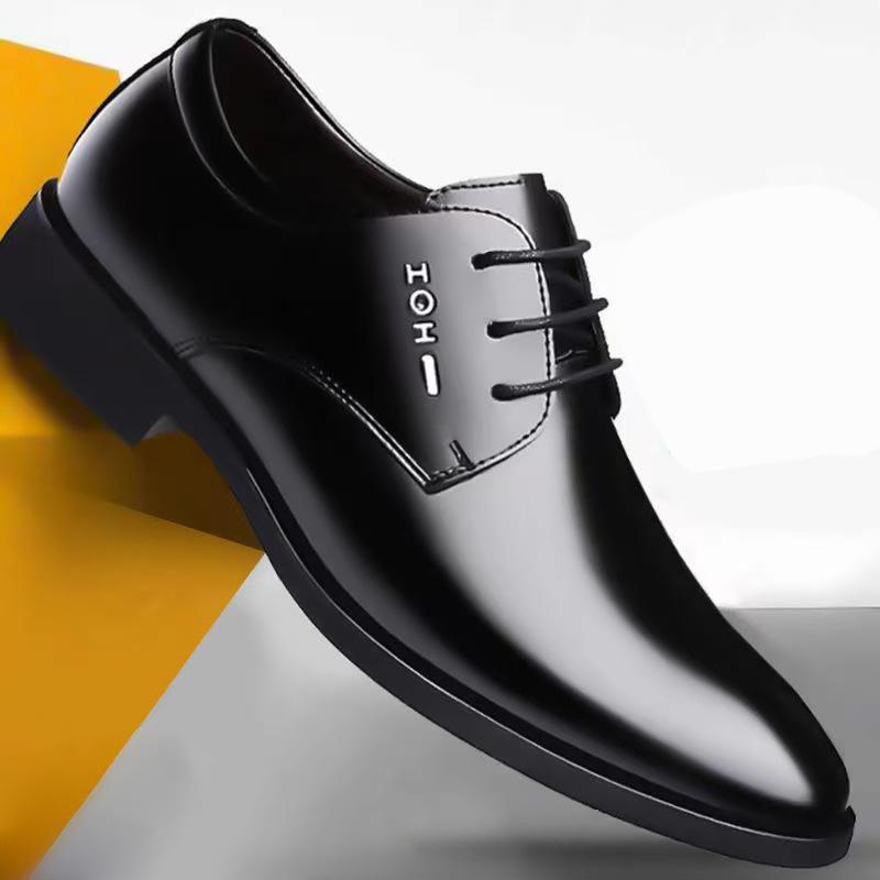 Black Hollowed Out Business Leather Shoes