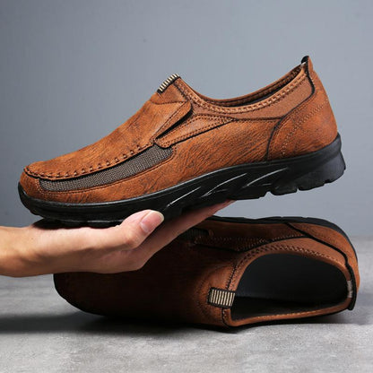 🔥Limited Time Offer 49% OFF🔥Men's Genuine Leather Breathable British Style Slip-on Casual Shoes