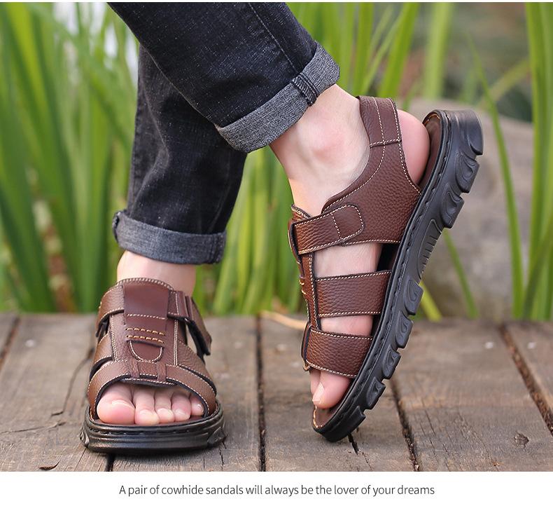 New Men's Beach Leather Sandals