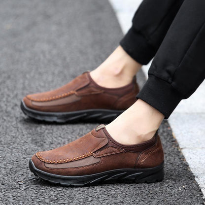 🔥Limited Time Offer 49% OFF🔥Men's Genuine Leather Breathable British Style Slip-on Casual Shoes