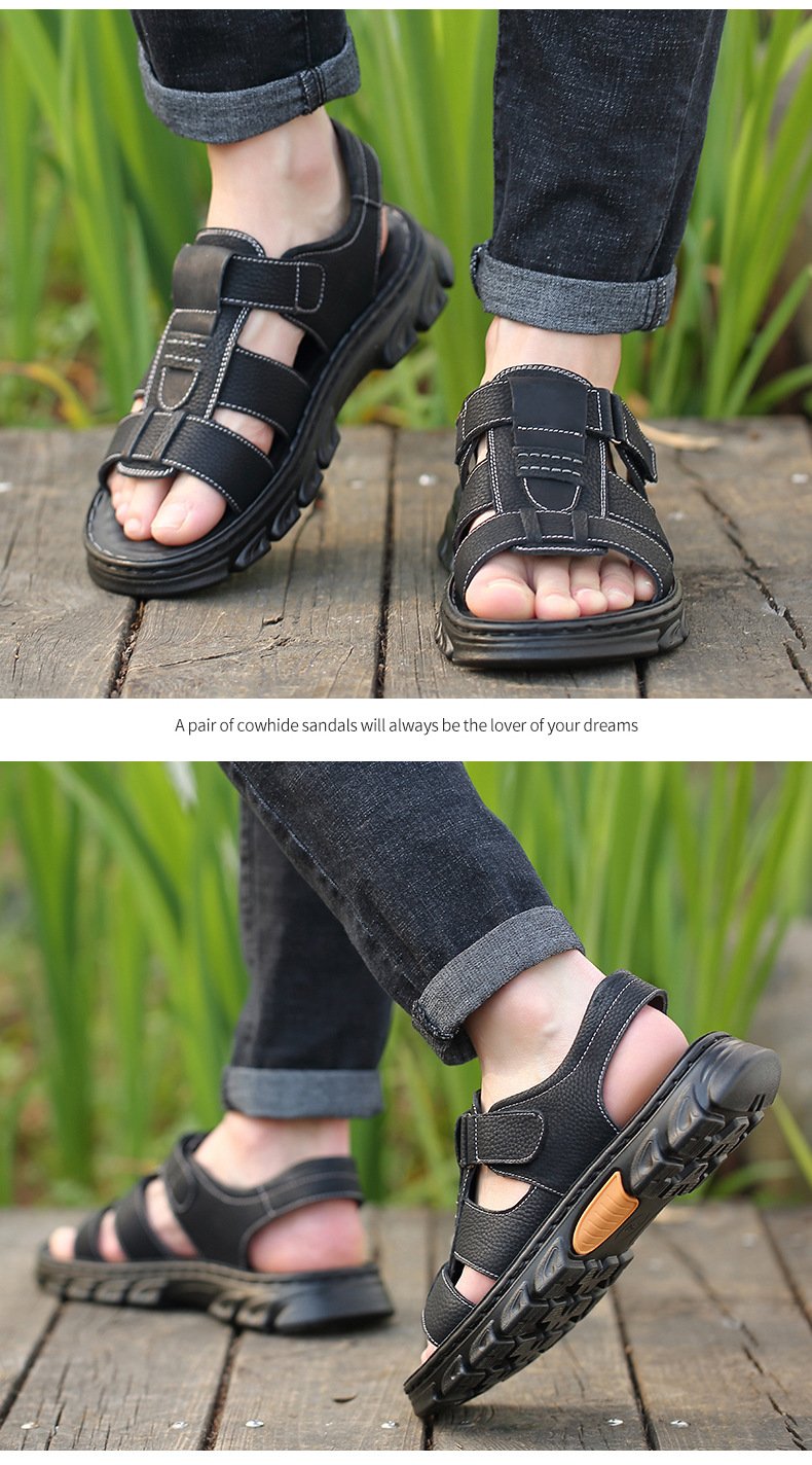 New Men's Beach Leather Sandals