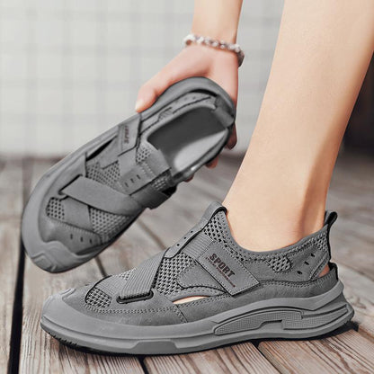 2024 Summer New Mesh Breathable Hollow Non-slip Wear-resistant Lightweight Men's Sandals