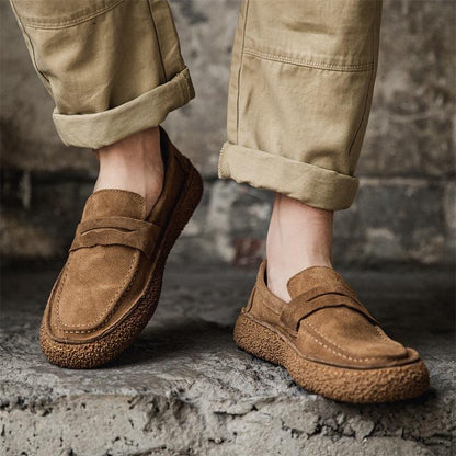 ✅High -quality Dedication✅Men's Genuine Suede Slip-on Soft Sole Casual Loafers