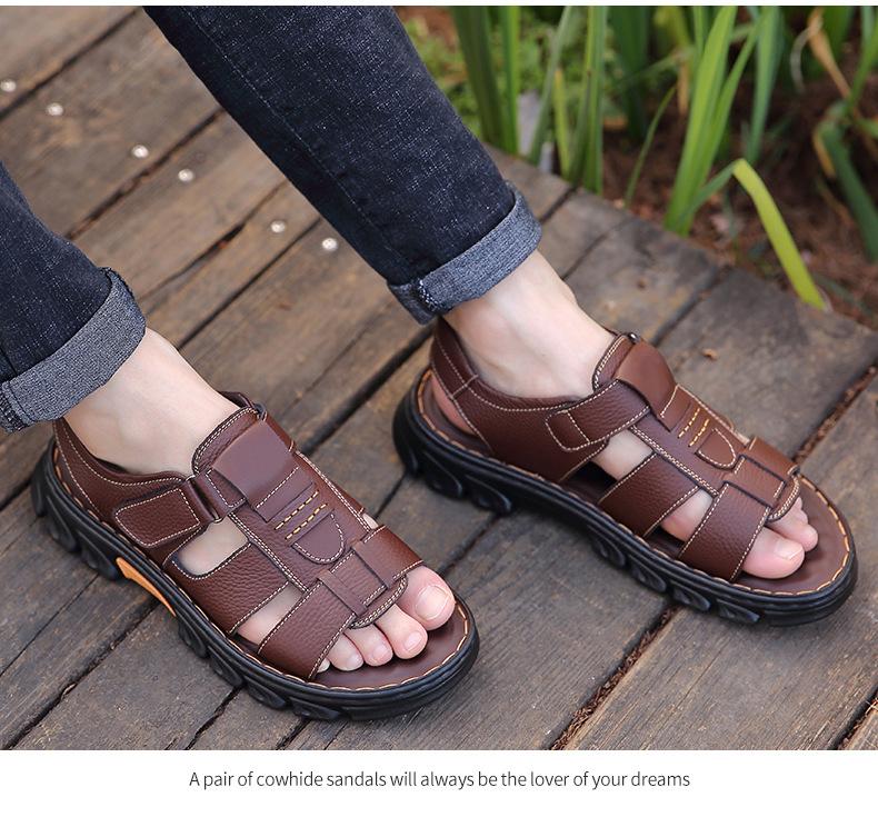 New Men's Beach Leather Sandals