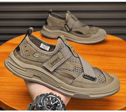 2024 Summer New Mesh Breathable Hollow Non-slip Wear-resistant Lightweight Men's Sandals