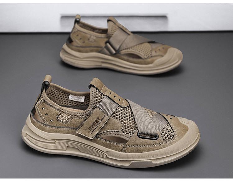 2024 Summer New Mesh Breathable Hollow Non-slip Wear-resistant Lightweight Men's Sandals