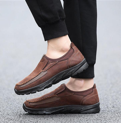 🔥Limited Time Offer 49% OFF🔥Men's Genuine Leather Breathable British Style Slip-on Casual Shoes