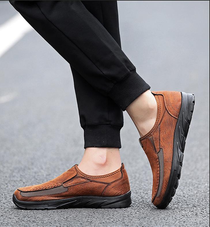 🔥Limited Time Offer 49% OFF🔥Men's Genuine Leather Breathable British Style Slip-on Casual Shoes