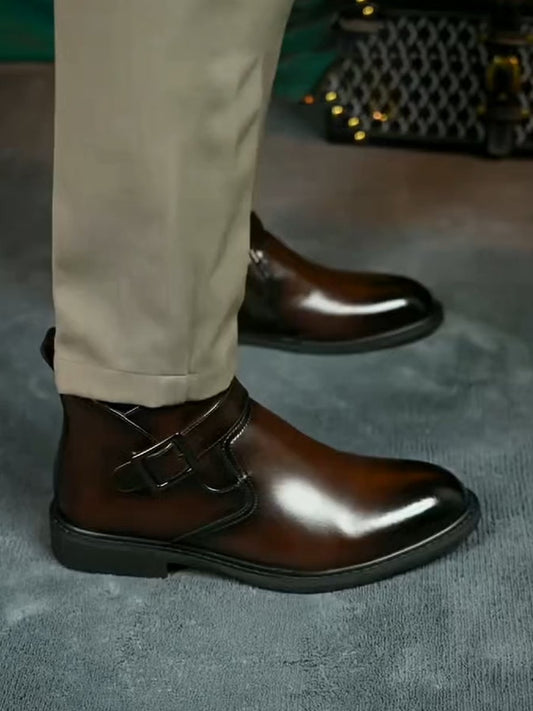 Men's genuine leather luxury Chelsea