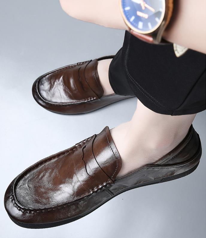 ✅High -quality Dedication✅New Style Genuine Leather All-match Slip-on Driving Casual Shoes