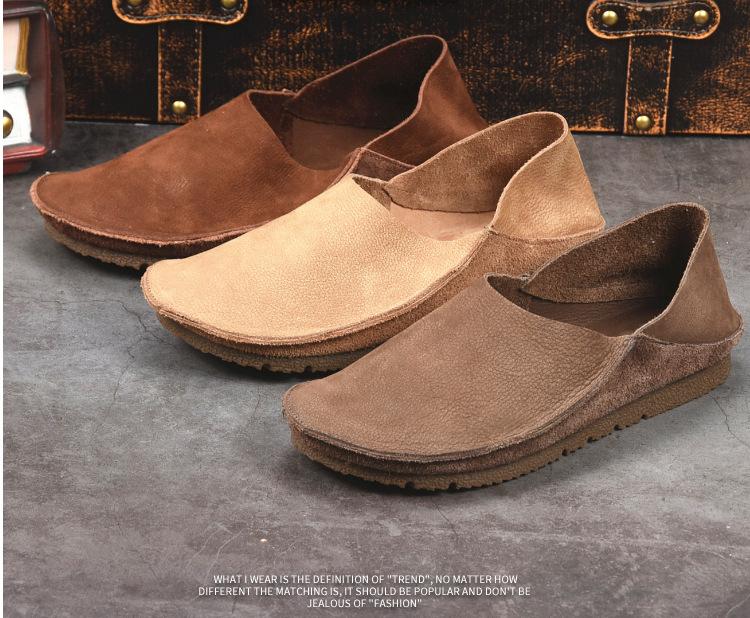 ✅High -quality Dedication✅Men's New Breathable Suede Leather Slip-on Soft Sole Driving Casual Shoes