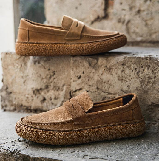 ✅High -quality Dedication✅Men's Genuine Suede Slip-on Soft Sole Casual Loafers