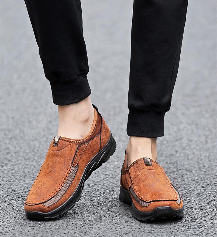 🔥Limited Time Offer 49% OFF🔥Men's Genuine Leather Breathable British Style Slip-on Casual Shoes