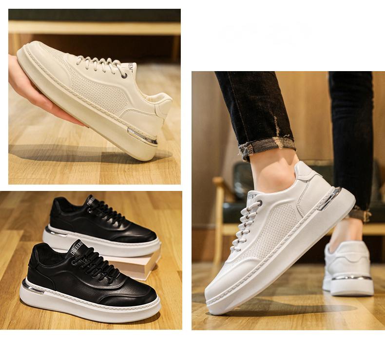 Men's New Breathable Perforated Leather Sports Casual Shoes