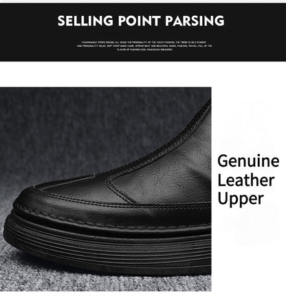 🔥Limited Time Offer 49% OFF🔥Men's Four-season Mid-top Slip-on Versatile Casual Leather Shoes